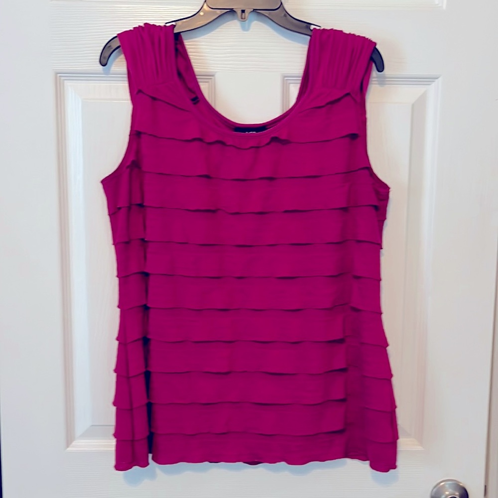 Pink ruffle tank top